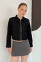 Women's Zippered Suede Jacket with Fringes on the Back