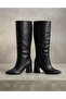 Code 21. Wide-Toe, Pole-Dancing Style Boots, Thick Heel, Below the Knee, Below the Ankle.