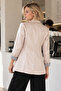 Women's Light Beige Striped Single Button Jacket Arm-27K001026 - 2