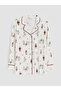 Alita City with a Difference, Lcw Dream Ecru Combed Cotton Patterned Long Sleeve Women's Pajama Set - 6