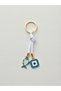 Evil Eye Beaded and Golden Yellow Detailed Bag Accessory, Luck Charm Bag Ornament and Keychain (1 Piece Is Sent)