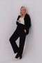 Maternity Hooded Zippered High Waist Wide Leg Knitwear Tracksuit Set Black - 4