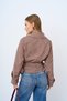 Women's Crow's Feet Pattern Inner Lining Belted Belted Jacket Mink - 4