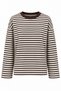 2265 Women's Striped Crew Neck Oversize Sweatshirt Brown - 2