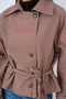 Women's Crow's Feet Pattern Inner Lining Belted Belted Jacket Mink - 5