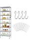 8-Tier Shelving Unit,Adjustable,Two 4-Tier Storage Shelves(Silver)