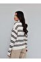 Striped Button Detail Knitwear Sweater - 5