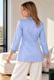 Women's Baby Blue Striped Single Button Jacket Arm-27K001026 - 2