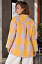 Women's Yellow-Fuchsia Oversize Jacket with Slits on the Collar Sides Arm-26K001009 - 2