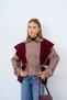 Women's Crow's Feet Pattern Inner Lining Belted Belted Jacket Mink - 3