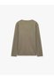 Cotton Pique Fabric High Collar Long Sleeve Sweatshirt - 2