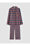 Two Mt Shop Quality Lcw Dream Red Combed Cotton Plaid Long Sleeve Women's Pajama Set - 5