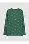 Alita City with a Difference of Lcw Dream Green Combed Cotton Patterned Long Sleeve Women's Pajama Set - 4