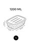 Set of 4 Rectangular Storage Containers (0.30Ml-0.60Ml-1.2L-2L) Freezer Compatible - 4