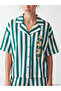 Two Mt Shop Quality Lcw Young Ecru Combed Cotton Striped Short Sleeve Women's Pajama Set - 3
