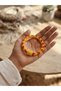Handmade Prison Craft Yellow Red Beaded Knitted Bracelet - Bohemian Design Women's Accessory Inner Diameter: 5 cm - 3