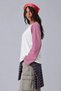 Women's Oversize Contrast Sleeve Raglan Crew Neck Drop Shoulder T-Shirt - 2