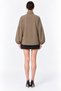 Lined Stand Collar Side Snap Bomber Jacket Beige - 5