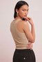 Night Beige Cotton Women's Ribbed Look Thick Strap Basic Undershirt 4624 - 2