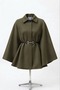 Cape Poncho Length 77cm Wool Cloth 2026002 Khaki