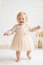 Baby Girl Ecru Tulle Long Sleeve Floral Dress Birthday Wedding Eid Special Occasion Dress 9-24 Months - 8
