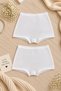 2-Pack Women's Extra High Waist Gathering Cotton Modal Panties White