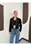 Women's Ruffle Detailed Double-Breasted Suede Jacket - 3