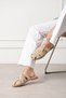 Fabian Women's Camel Suede Caged Sandals Slipper Buckle Detail - 5