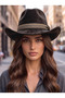 Women's Internally Adjustable Nubuck Cowboy Hat Trilby Hat - 5