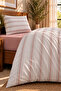 100% Cotton 160 Tc (63 Thread) Single Duvet Cover Set with Red Stripes