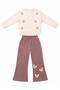 Girl's Butterfly Embroidered Soft Texture Trendy Tracksuit Set 2-7 Years Old - 2