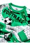 Boy's 100% Cotton Green White Color Football Patterned Long Sleeve Winter Interlock Pajama Set - 2