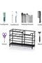 Metal Toothbrush Holder Multi-Grid Bathroom Toothpaste & Brush Organizer Stand, Rustproof Countertop - 3