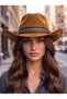 Women's Internally Adjustable Nubuck Cowboy Hat Trilby Hat - 3