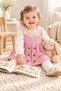 Baby girl lace collar ribbed velvet long sleeve button detailed seasonal dress 3-6-9-12-18 months - 3