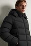 New Now Detachable Hooded Black Men's Coat Winter Coat