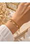 Gold Color Triple Star Charm Bracelet – Elegant Chain Bracelet with Stones and Sparkle
