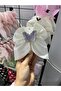 White Butterfly Embroidered Bow Hair Clip for Girls - 4