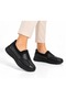 Yc 354 Women's Black Genuine Leather Full Orthopedic Daily Comfortable Soft Shoes Special for Bone Protrusions
