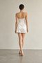 Women's Silky Satin Strapless Mini Nightgown with Gathered Bust - 2