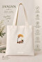 Canvas Tote Shoulder Bag Women's Daily Handbag Suitable for A4 Size Handmade Natural Fabric Large Tote Bag