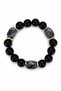 Natural stone bracelet (black agate-labradorite)
