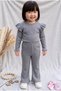 Girls' Fall Cotton Crochet Blouse and Pants Set 3-8 Years - 4