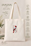 Canvas Tote Shoulder Bag Women's Daily Handbag Suitable for A4 Size Handmade Natural Fabric Large Tote Bag