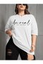 Be Real Women's Large Size Oversized Printed Crew Neck Cotton T-Shirt Relaxed Fit Unisex Couple Combination