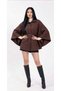 Standard Size Premium Brown Color Buttoned Belted Cashmere Cape Poncho /Blackbonds - 2