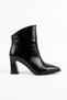 Nordas Cut-Shaped Pointed Toe Mid-Stitched Women's Heeled Boots Black Wrinkled - 3