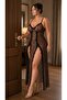 Plus Size Stretchy Fabric Patterned Stylish Nightgown - 2