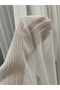İdil Knitted Patterned Striped Ecru 1/2,5 Medium Pleated Tulle Curtain, Wrinkle-Resistant, Does Not Need Ironing - 2