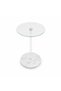 Clear Glass Top Service Table with White Marble Base - 2